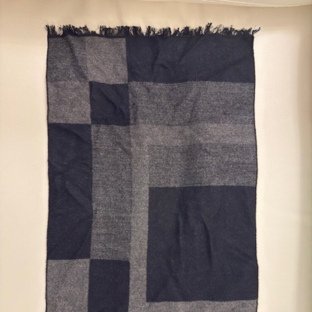 Gray & Black Scarf. 70 Inches.